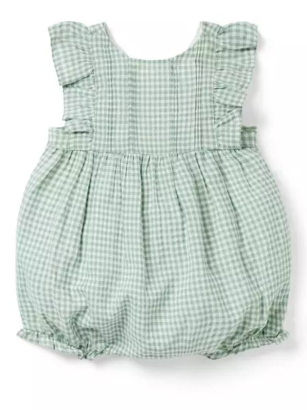 Janie and Jack Baby Green Gingham Ruffle Romper